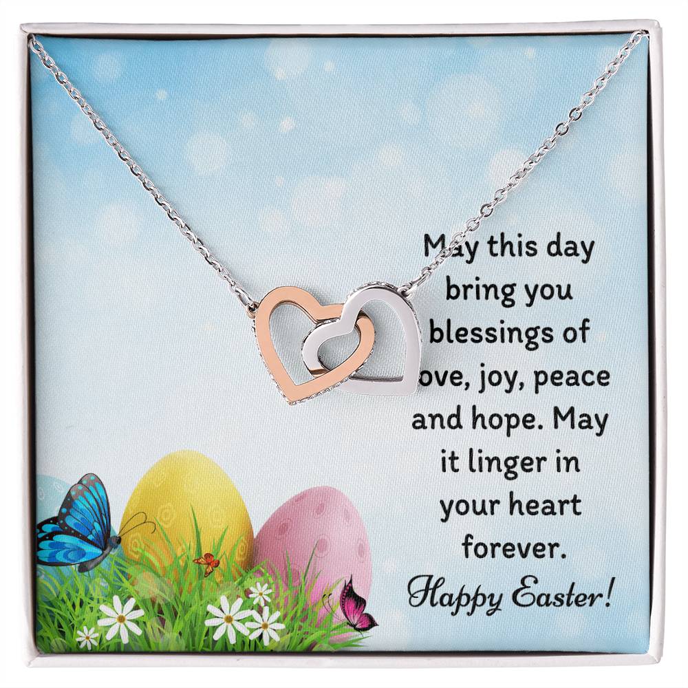 Happy Easter Gifts Interlocking Hearts Necklace