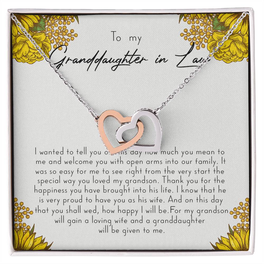 To My Granddaughter-In-Law Gift I Wanted To Tell You Interlocking Hearts Necklace