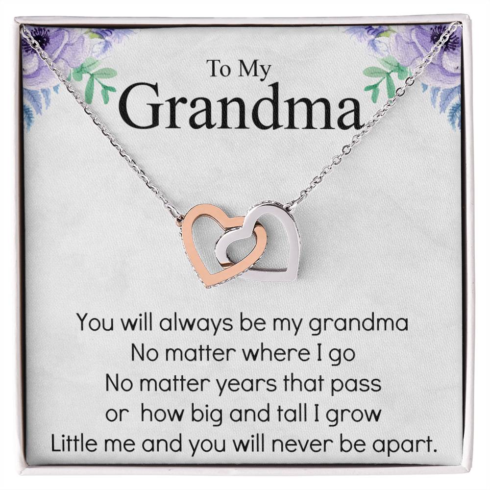 Grandma Necklace Gifts For Grandma From Granddaughter Or Grandson Mothers Day Gift Ideas For Grandma From Grandkids Best Grandma Ever Interlocking Hearts Necklace