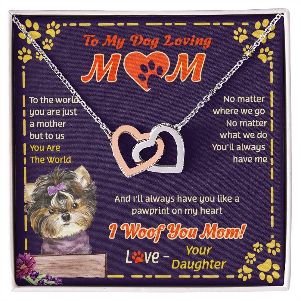 To My Wife - You Are The World - Necklace Interlocking Hearts Necklace