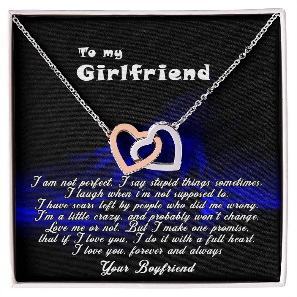 Queen Heart Necklace Gift For Girlfriend Interlocking Hearts Necklace