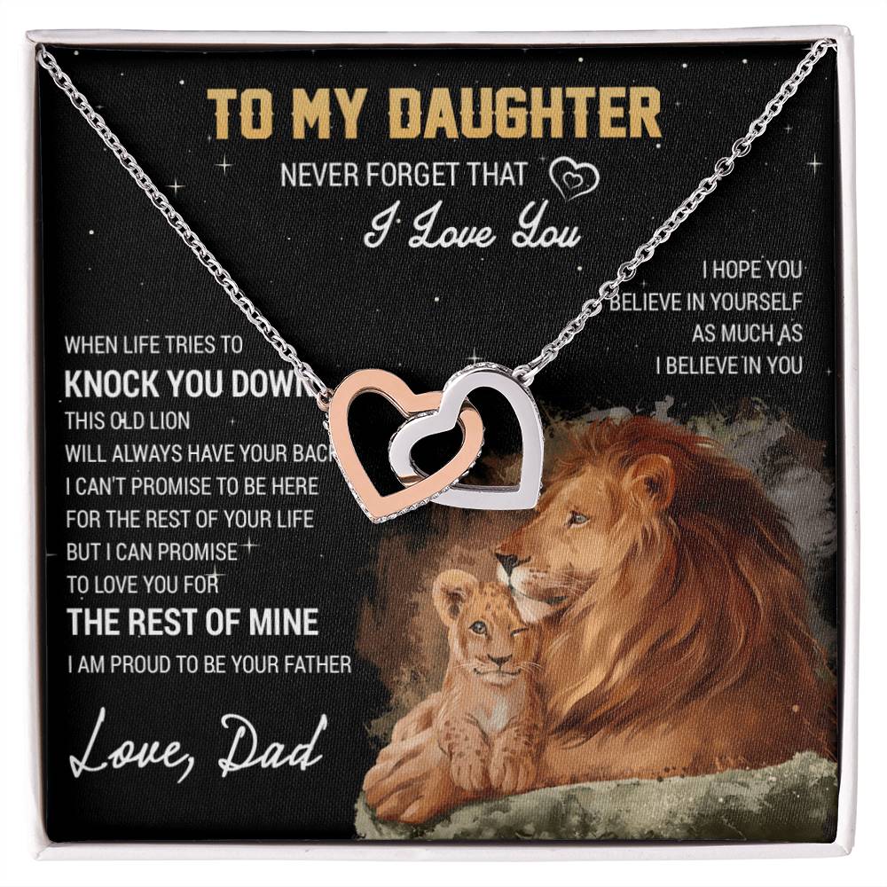 To My Daughter - Interlocking Hearts Necklace