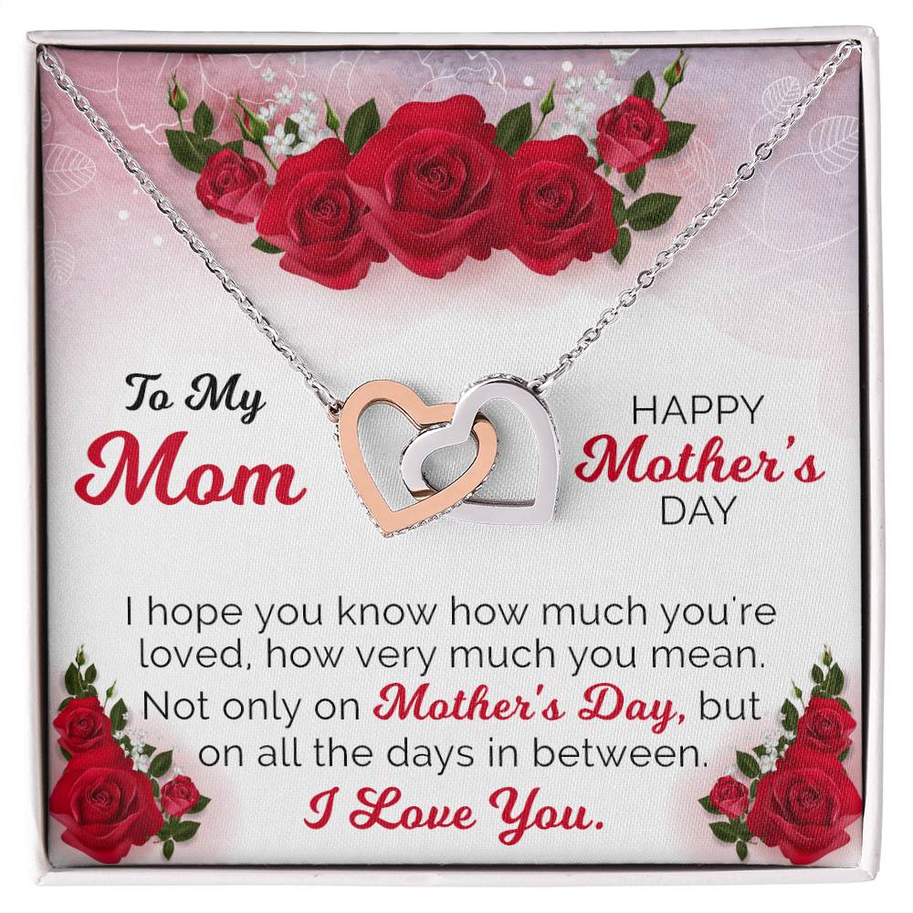 Happy Mother'S Day Gift From Daughter Interlocking Hearts Necklace