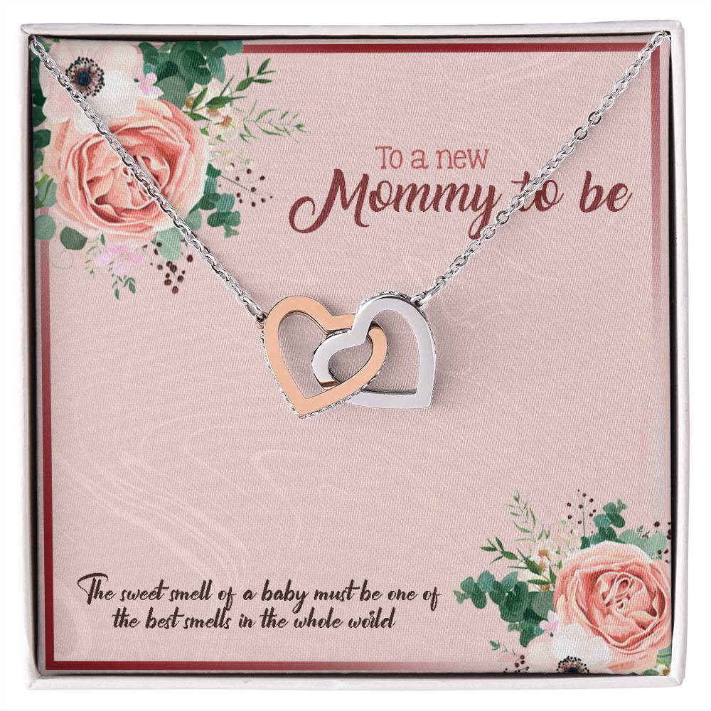 To A New Mommy To Be Interlocking Hearts Necklace