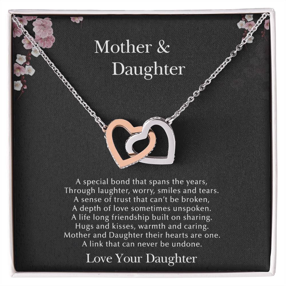 Our Hearts Are One Interlocking Hearts Necklace