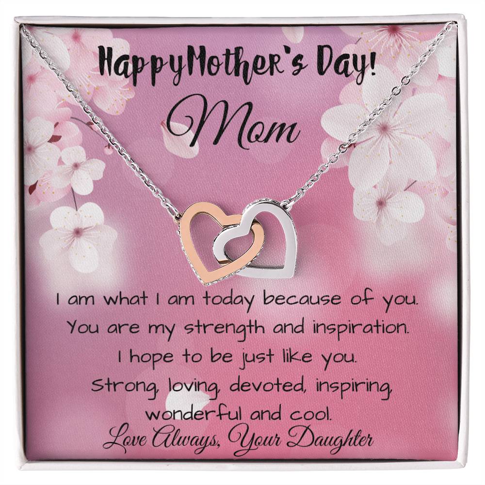 Gift For Mom From Daughter An Eternal Bond Interlocking Hearts Necklace