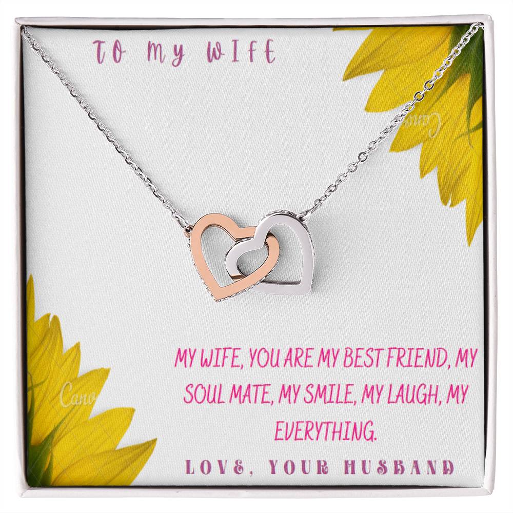 Gift To My Wife Heart Interlocked Necklace On Anniversary Or Birthday Interlocking Hearts Necklace