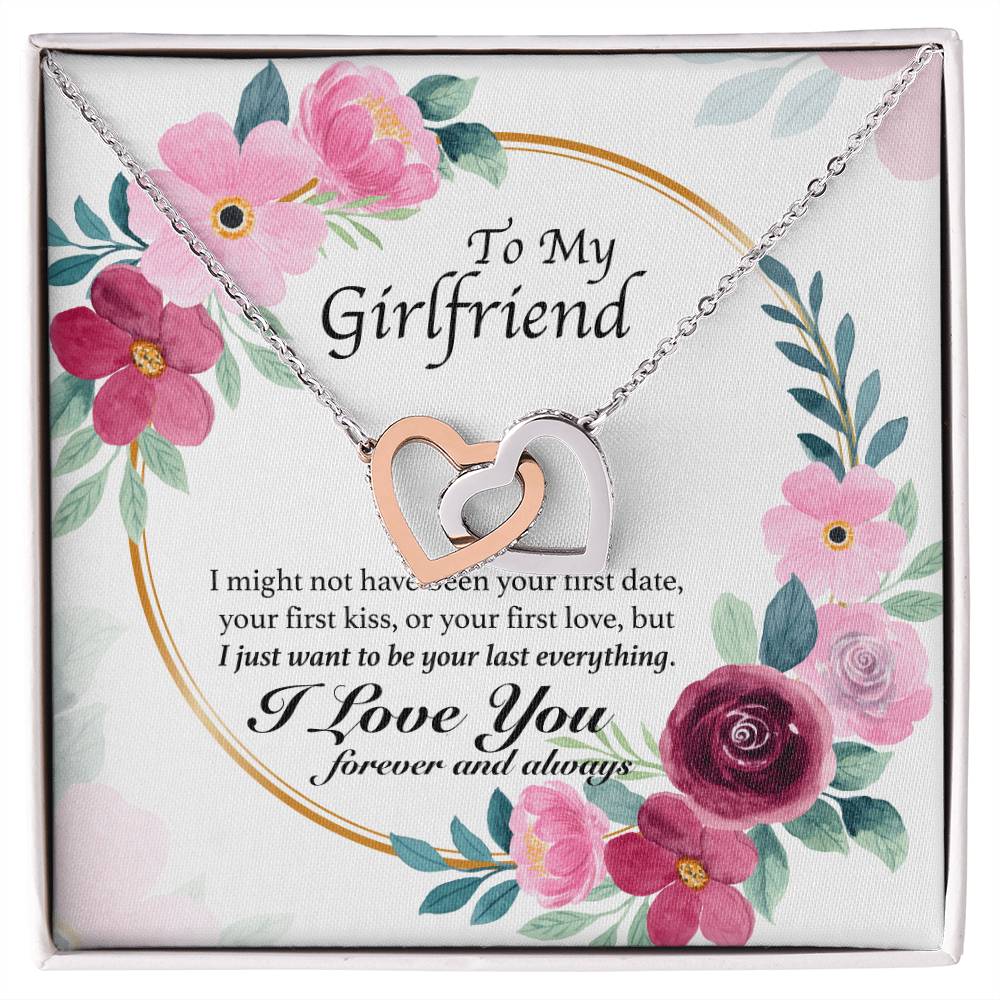 To My Girlfriend - My Last Everything - Hearts Necklace Interlocking Hearts Necklace