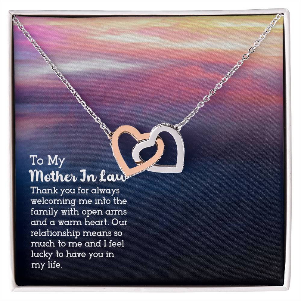 To My Mother-In-Law - Interlocking Hearts Necklace