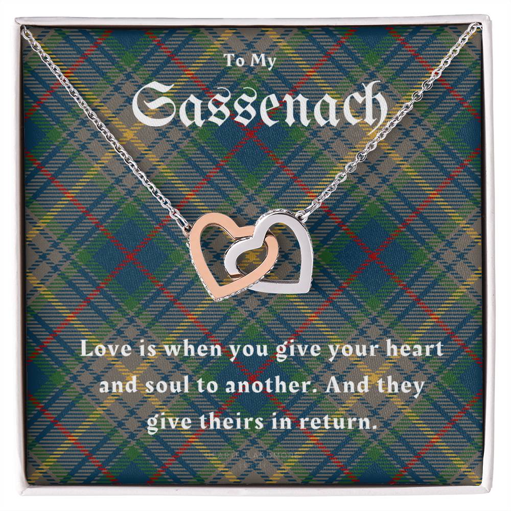To My Sassenach Outlander Gift Outlander Gift Box Outlander Jewelry Outlander Gift For Wife Outlander Charm Outlander Necklace Interlocking Hearts Necklace