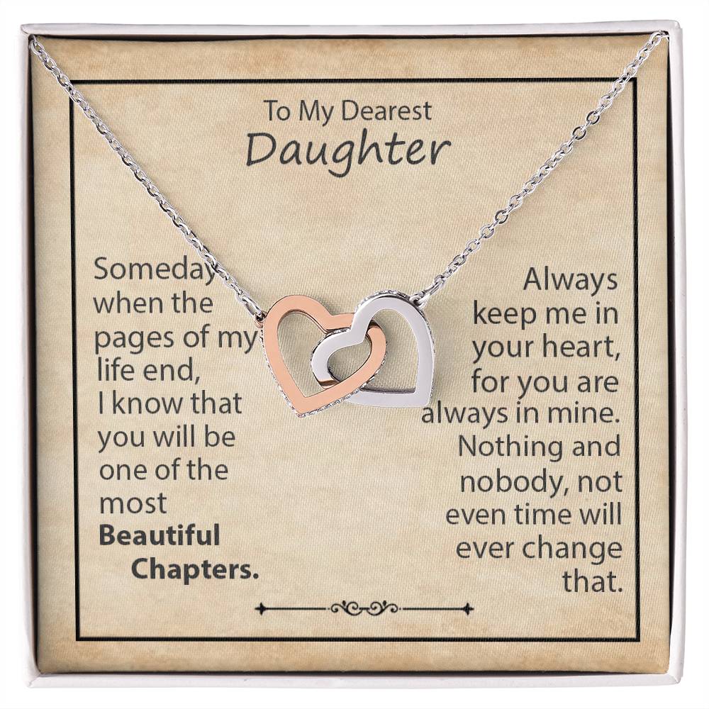 To My Dearest Mother Daughter Jewellery Interlocking Hearts Necklace