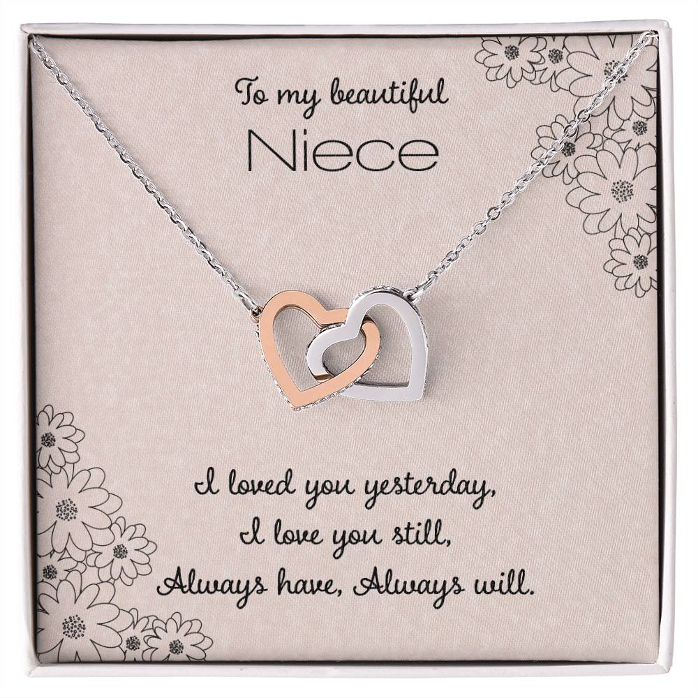 To My Beautiful Niece Interlocking Hearts Necklace