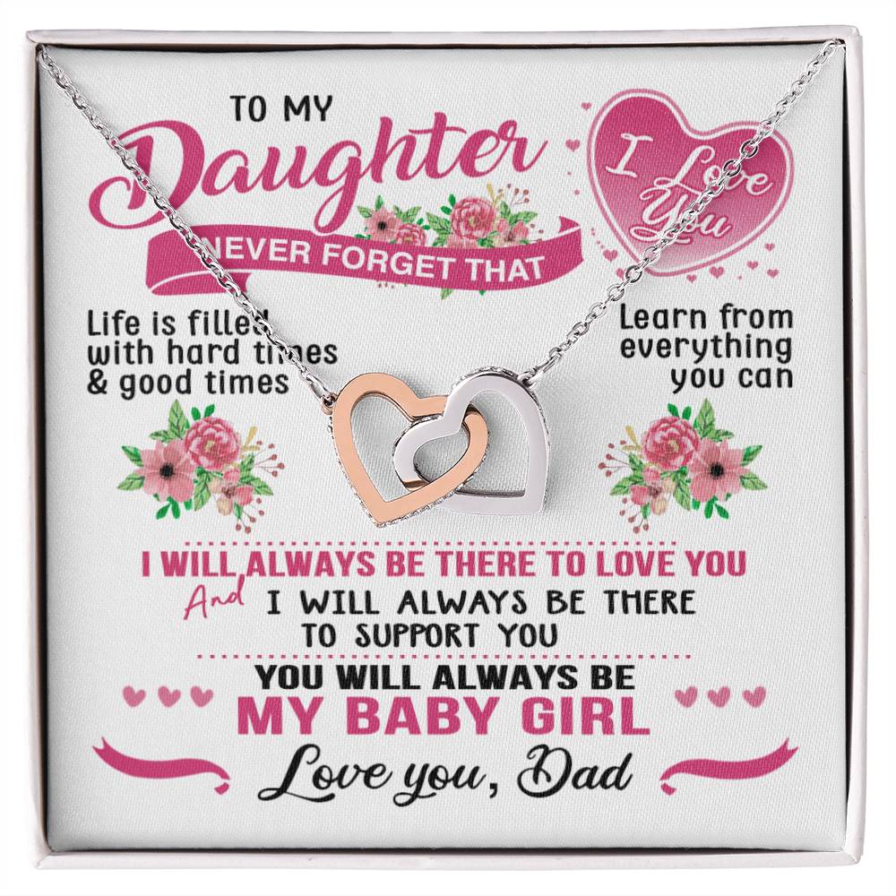 Daughter Dad Interlocking Hearts Necklace