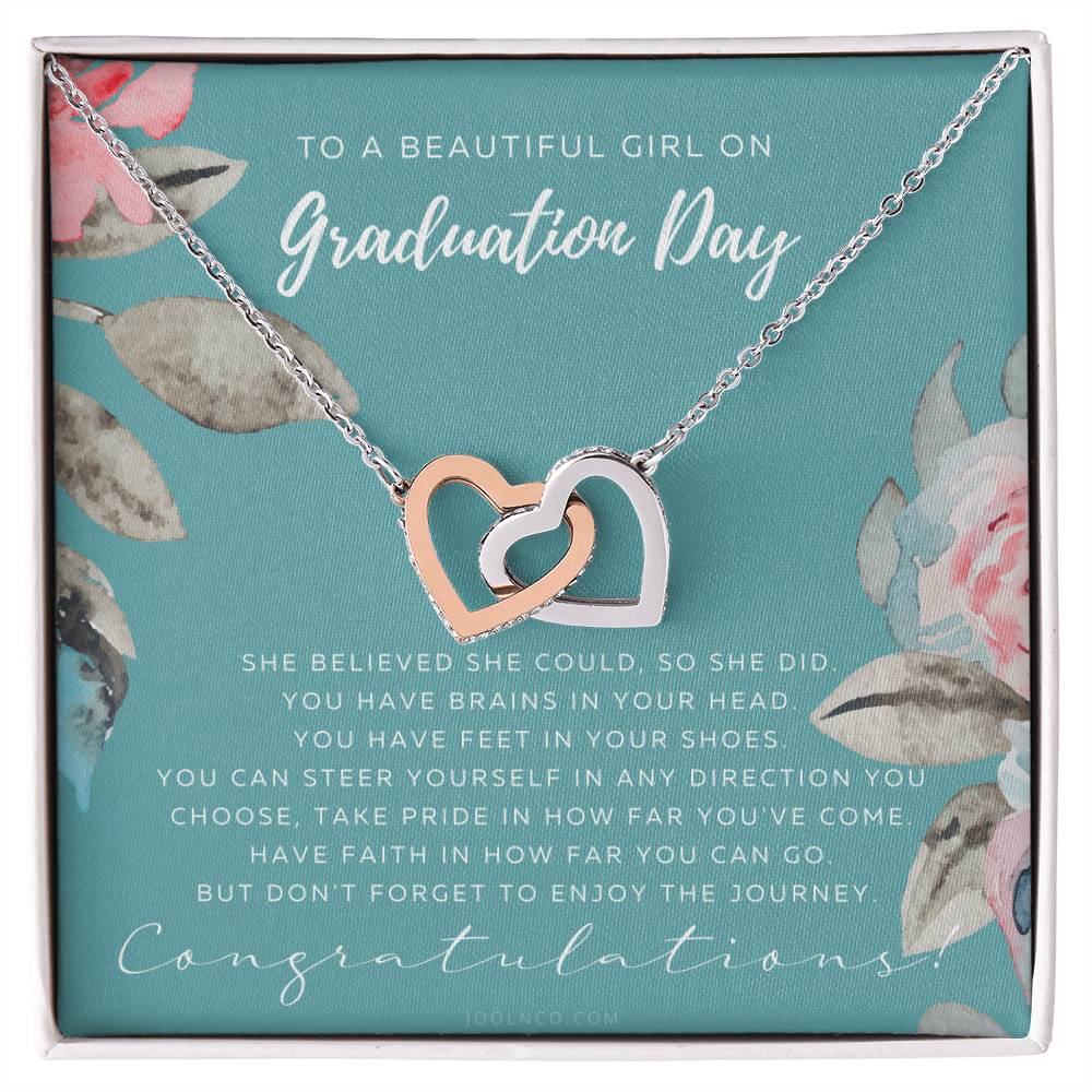 Graduation Gift Necklace For Daughter Graduation Gift For Her College Graduation Gift For Her High School Senior Graduation Mba Phd Master Class Of 2021 Interlocking Hearts Necklace