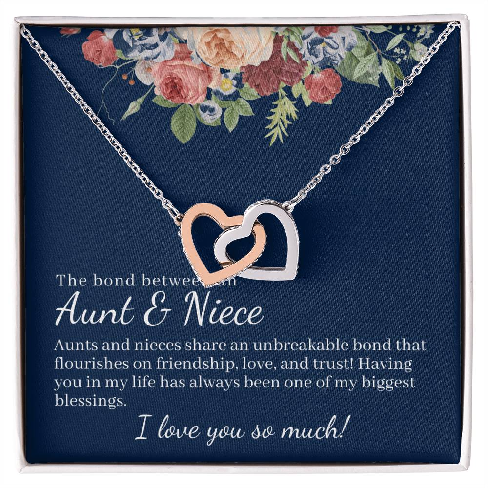 The Bond Between Aunt & Niece Interlocked Hearts Necklace Interlocking Hearts Necklace