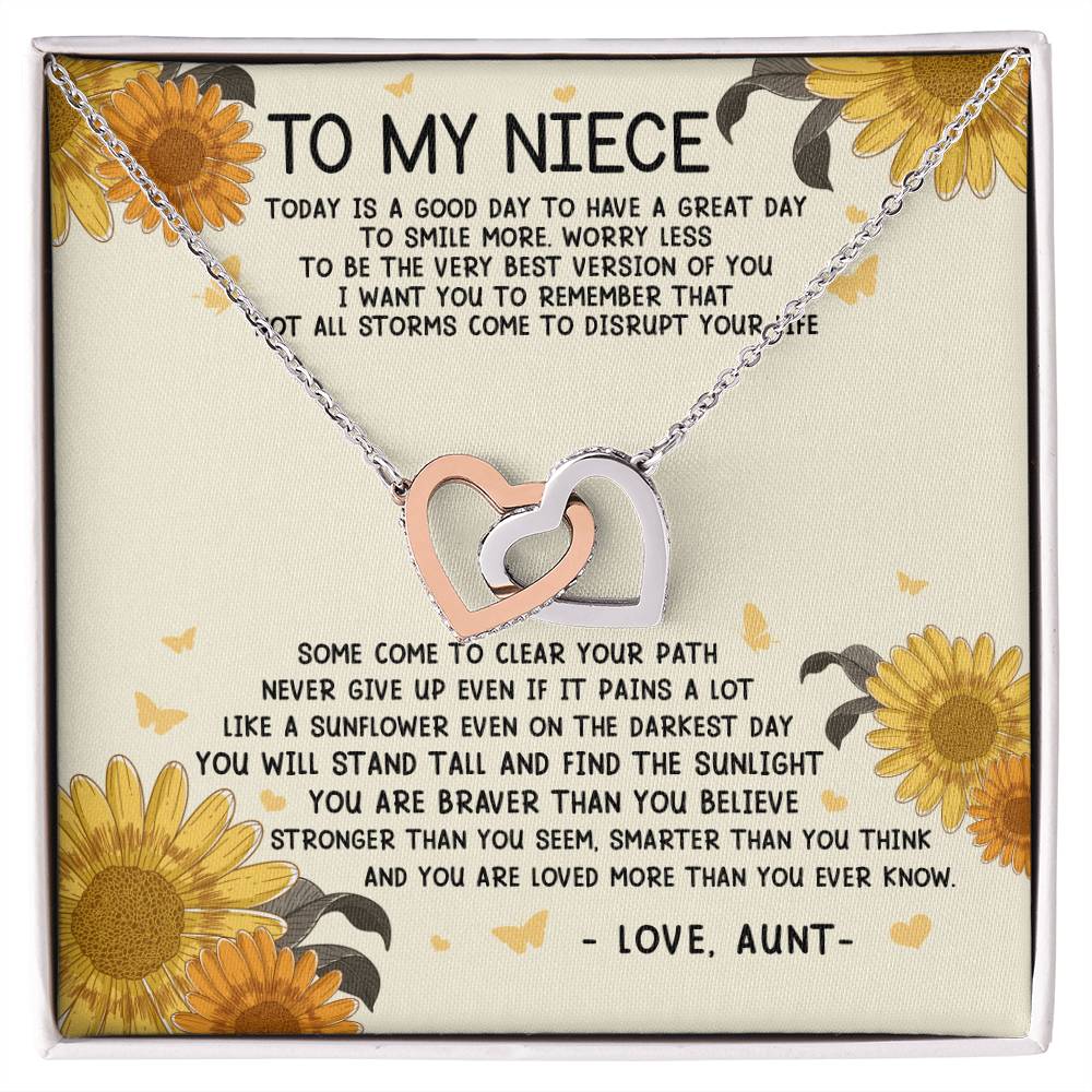 Today Is Good Day - Great Gift For Niece Interlocking Hearts Necklace