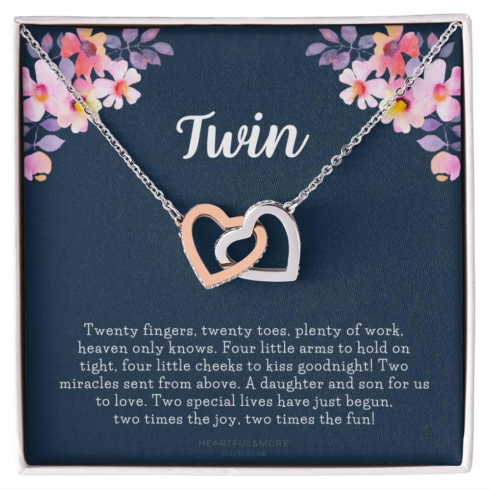 Mom Of Twins Gift Jewelry For Mother Of Twins Parents Of Twins Best Gift For New Mom Of Twins Birthday Gift For Mom Of Twins Necklace Interlocking Hearts Necklace