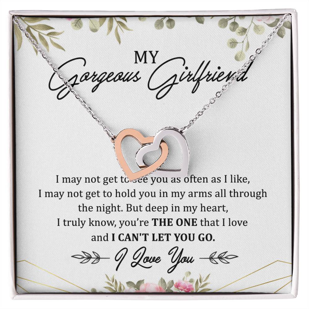 My Gorgeous Girlfriend Interlocking Hearts Necklace Message Card
