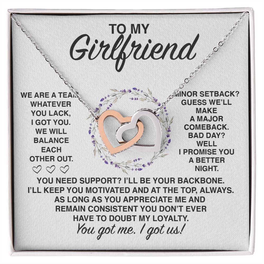 Gf005 Interlocking Hearts Necklace Gift For Girlfriend