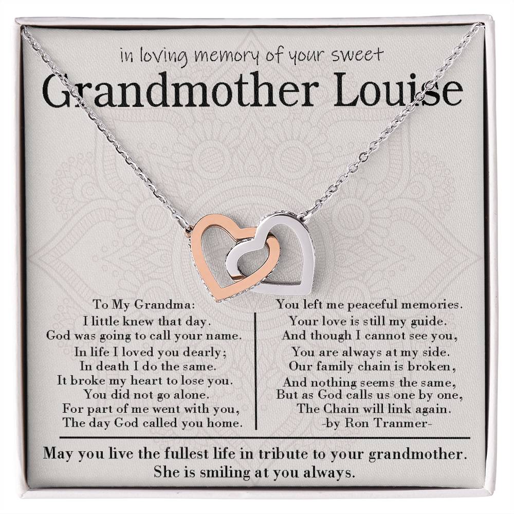 Loss Of Grandmother Luise Interlocking Hearts Necklace