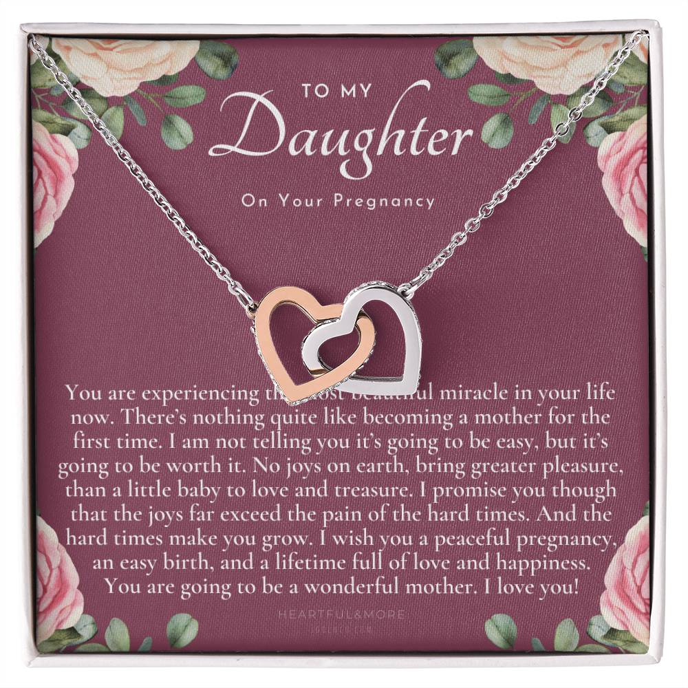 Pregnancy Gift For Daughter Baby Shower Gift Mom To Be Gift Expecting Mom Gift Pregnant Daughter Gift From Mom Interlocking Hearts Necklace