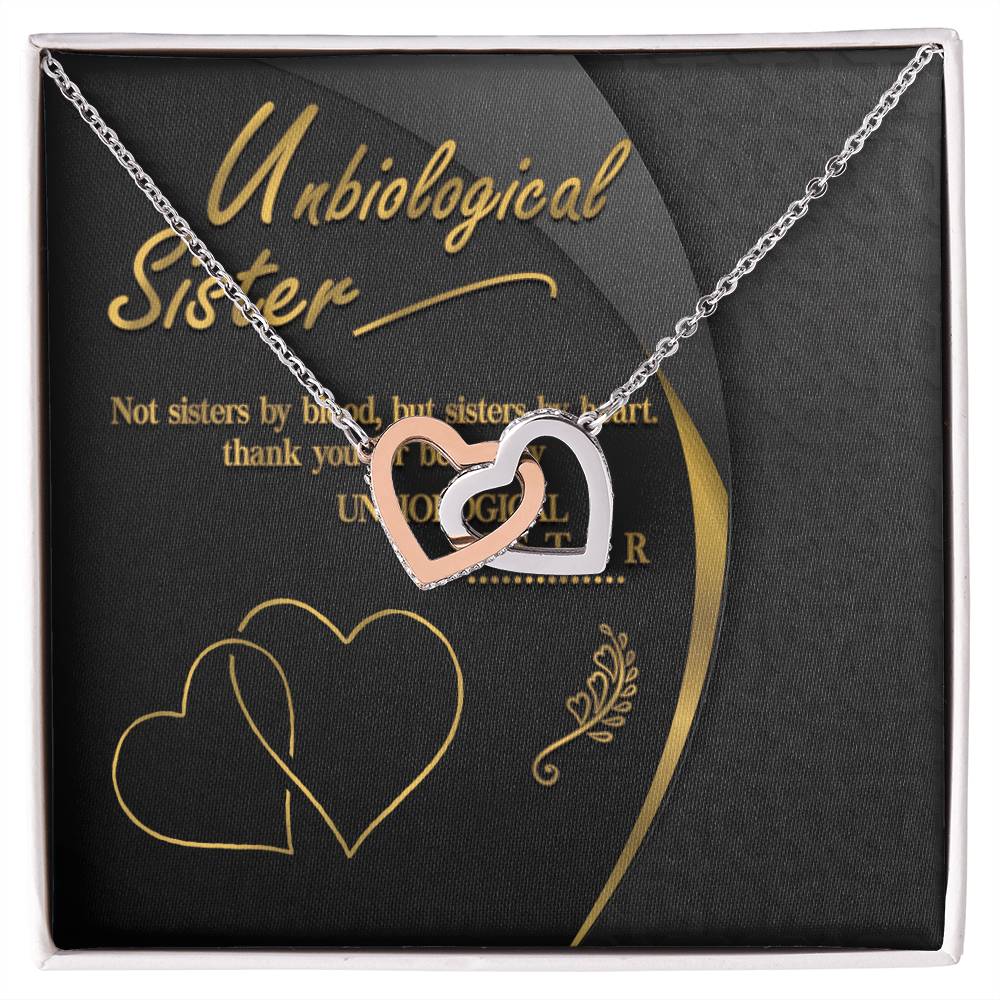 Unbiological Sister Interlocking Hearts Necklace