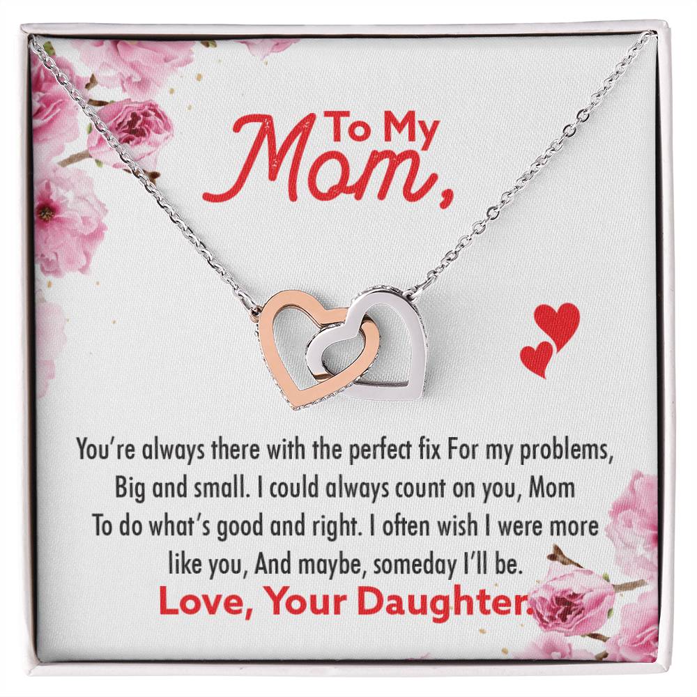 Gift For Mom - Interlocking Hearts Necklace