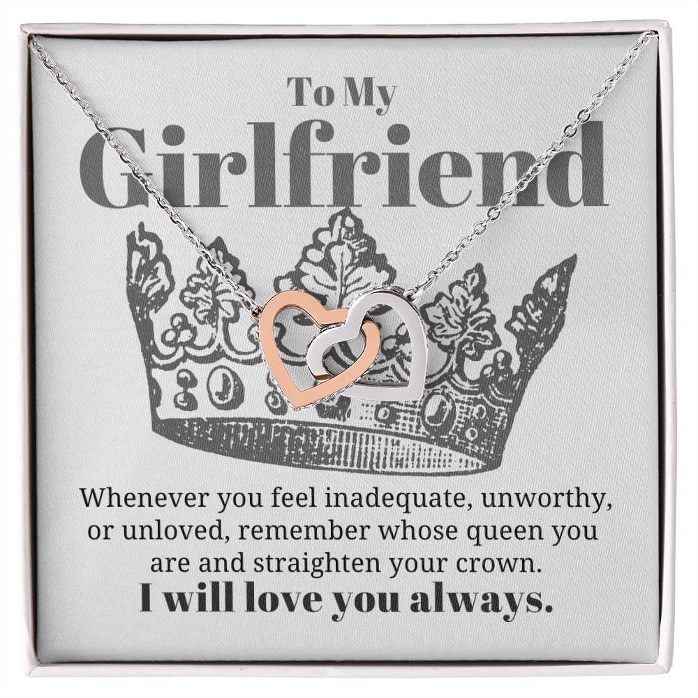 To My Girlfriend Necklace Interlocking Hearts Necklace