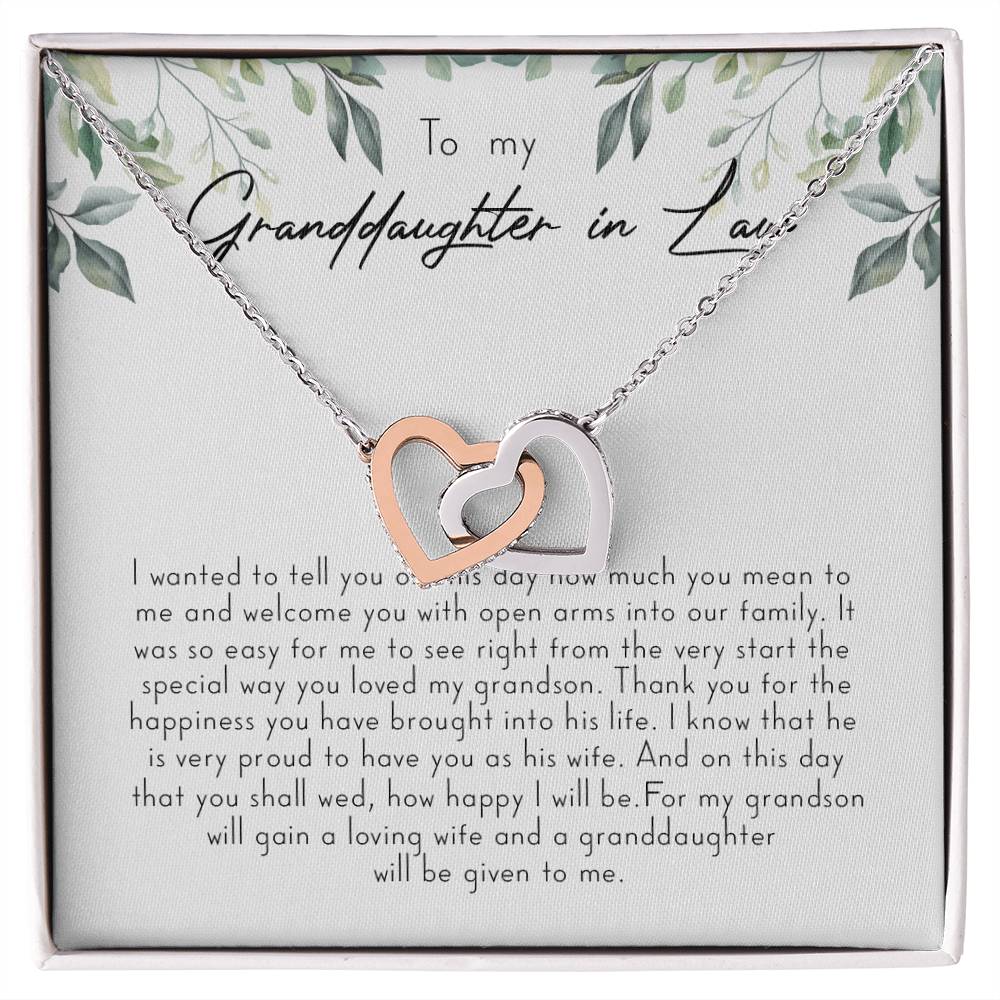 To My Granddaughter-In-Law Gift I Wanted To Tell You Interlocking Hearts Necklace