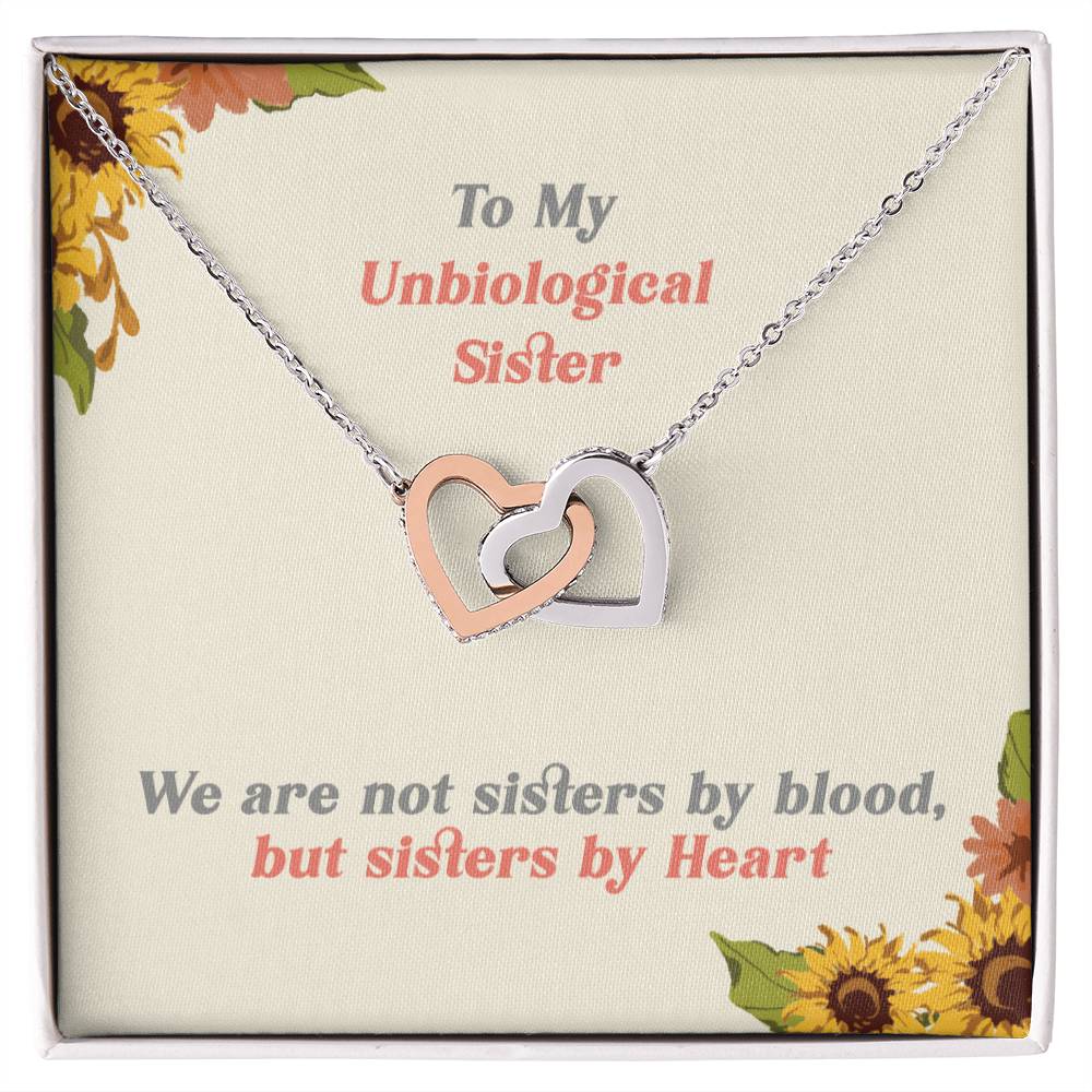 Interlocking Heart Necklace - To My Unbiological Sister Interlocking Hearts Necklace