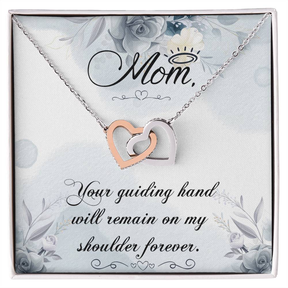 Mom Your Guiding Hand - Interlocking Heart Necklace Interlocking Hearts Necklace