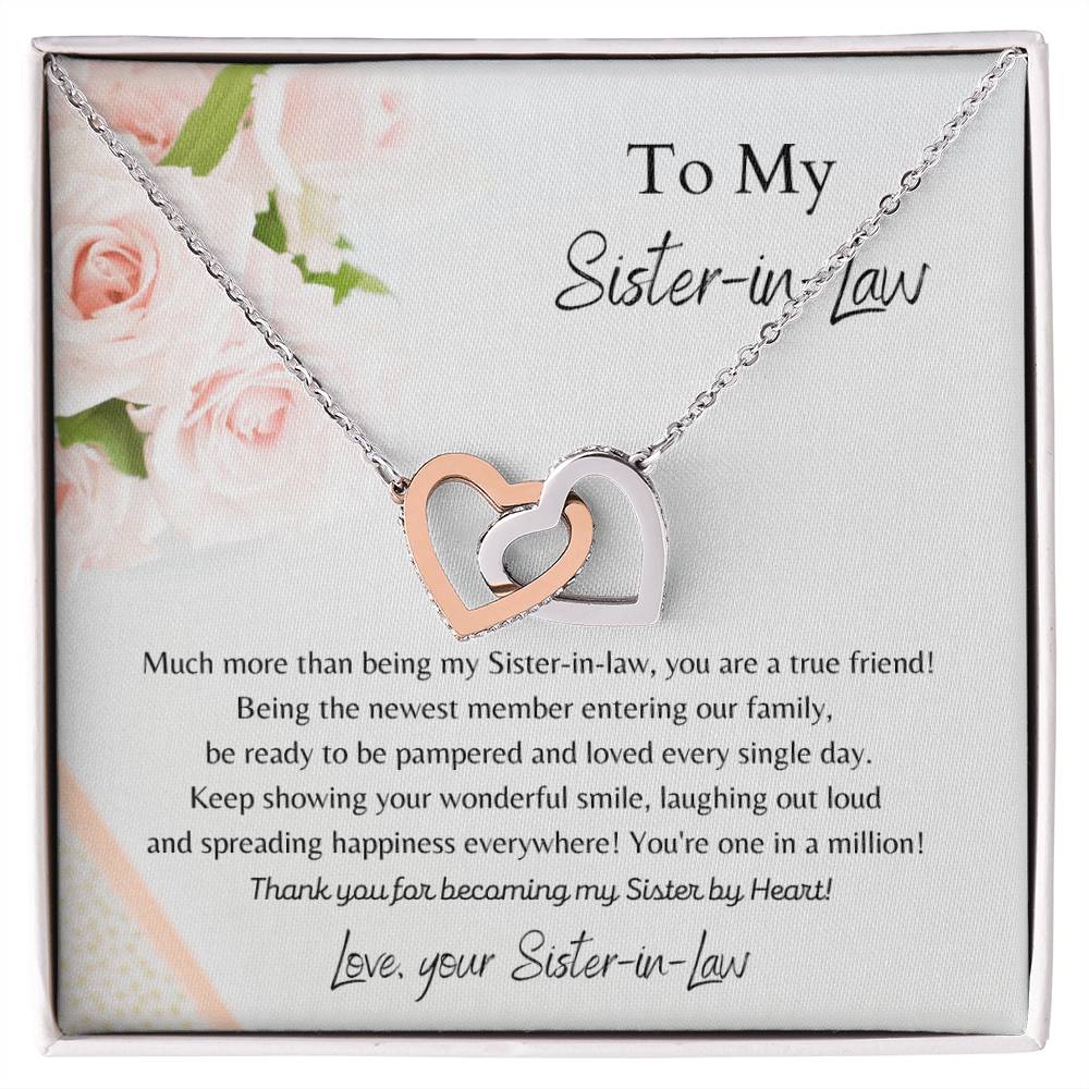 To My Sister-In-Law Interlocking Hearts Necklace