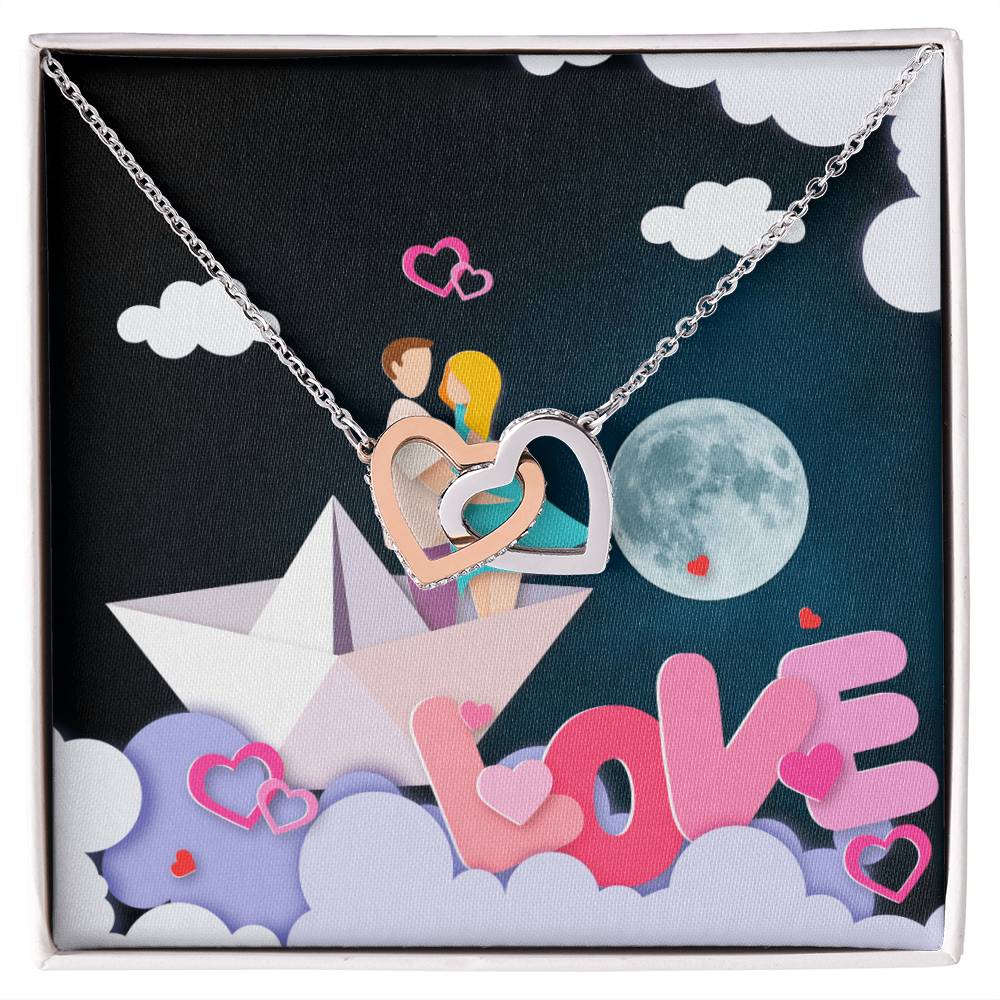 To Wife Girlfriend . Show Your Love To Your Lovely Girlfriend Wife. Gift For Girlfriend Wife Interlocking Hearts Necklace
