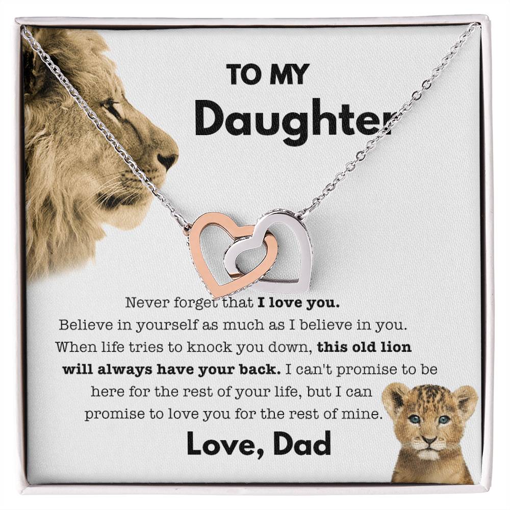 My Daughter - Old Lion - Necklace Interlocking Hearts Necklace