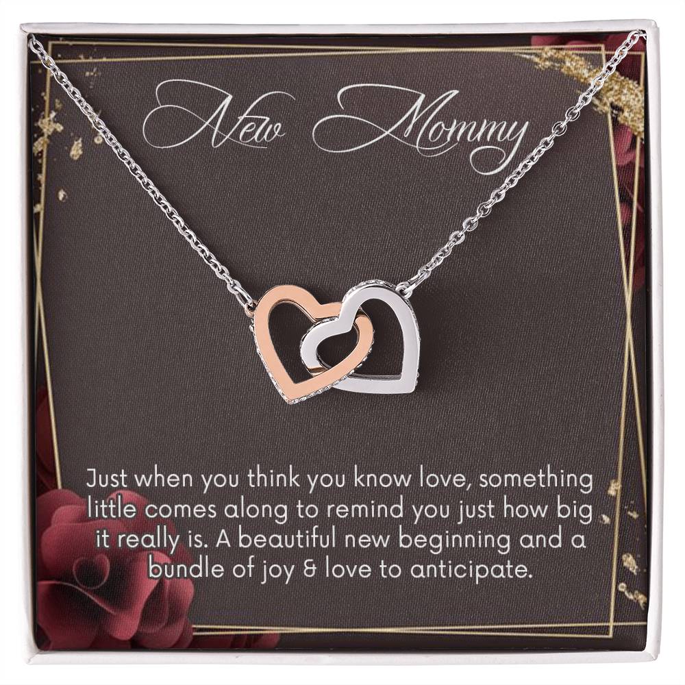 New Mommy Necklace New Mom Interlocking Hearts Necklace New Mom Necklace Personalized Pregnancynecklacemama To Be Necklacenew Mother