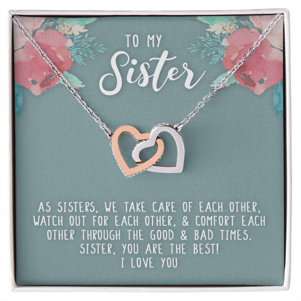 Sister We Take Care Of Each Other - Necklace Interlocking Hearts Necklace