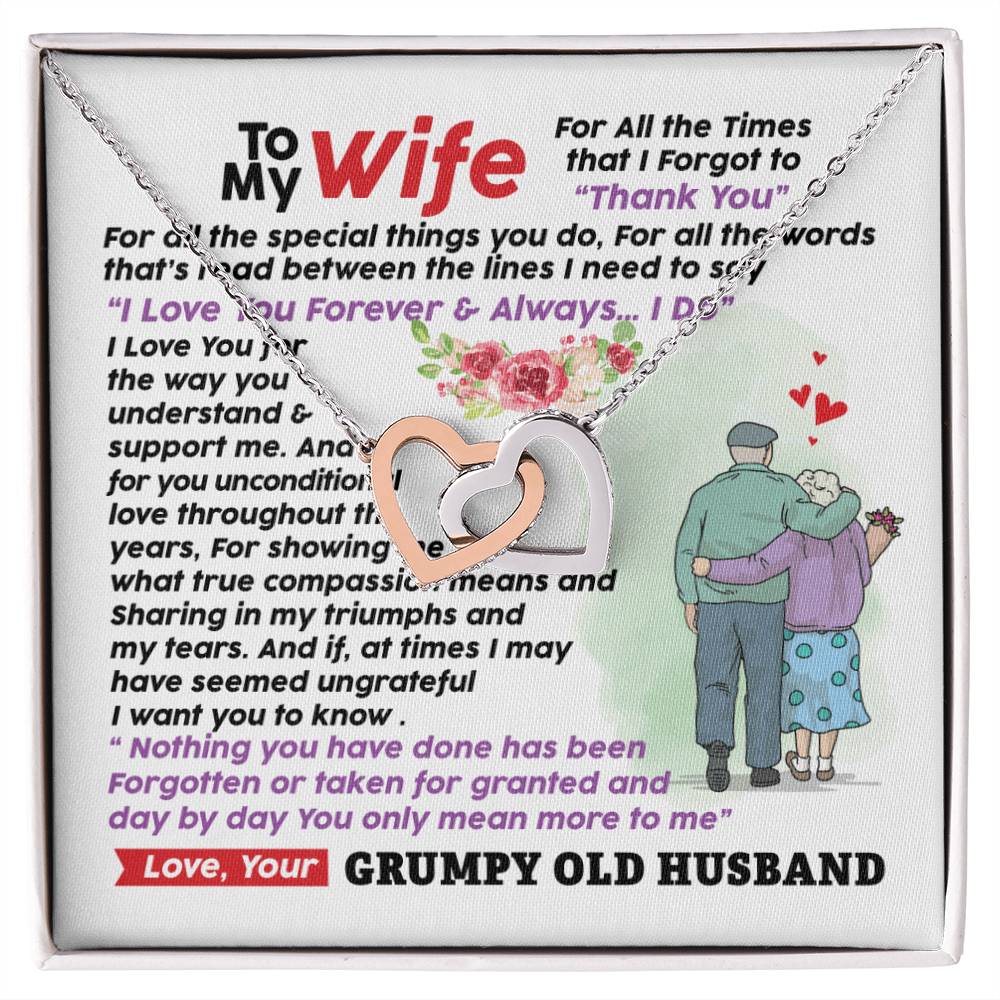 Gift For Wife - Interlocking Heart Necklace Interlocking Hearts Necklace