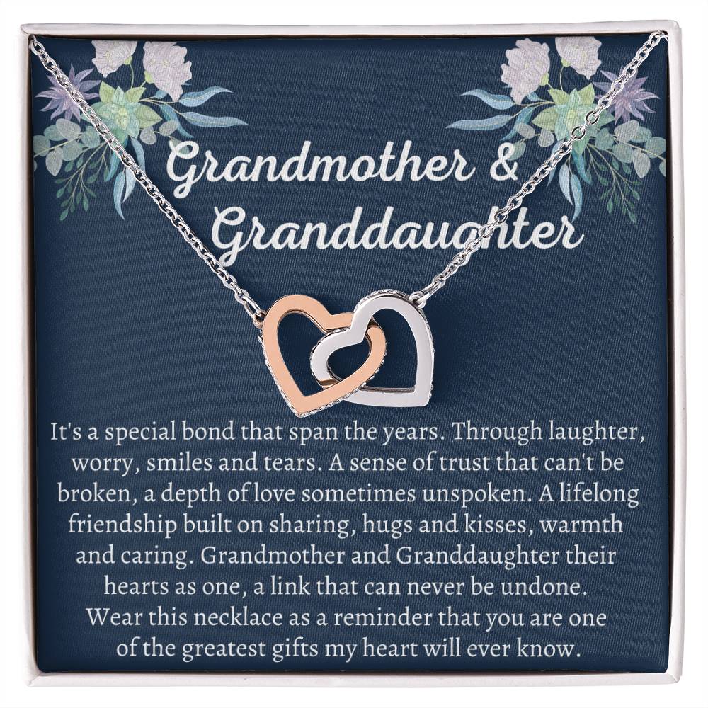 Grandmother & Granddaughter Interlocking Hearts Necklace