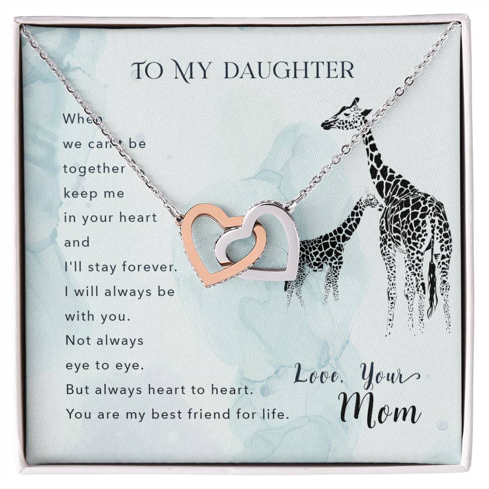 To My Daughter From Mom Interlocking Hearts Necklace Mother To Daughter Gift Birthday Gift To Daughter From Mom Daughter Necklace