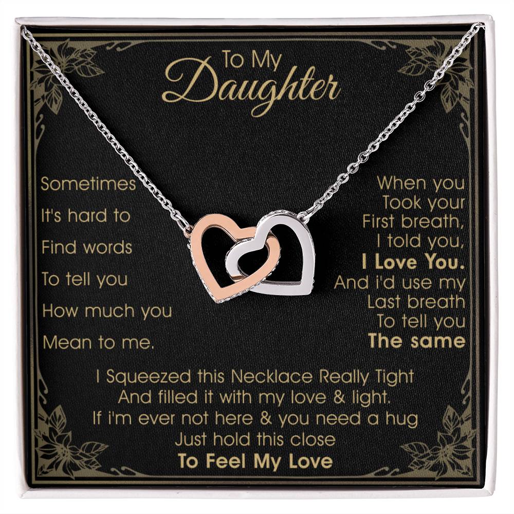 A Gift For Daughter Interlocking Hearts Necklace - Feel My Love