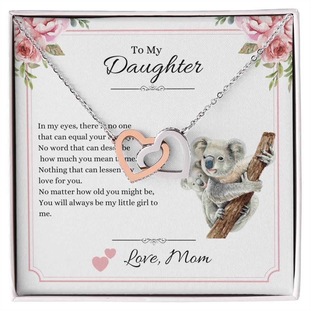 My Daughter In My Eyes - Hearts Necklace Interlocking Hearts Necklace