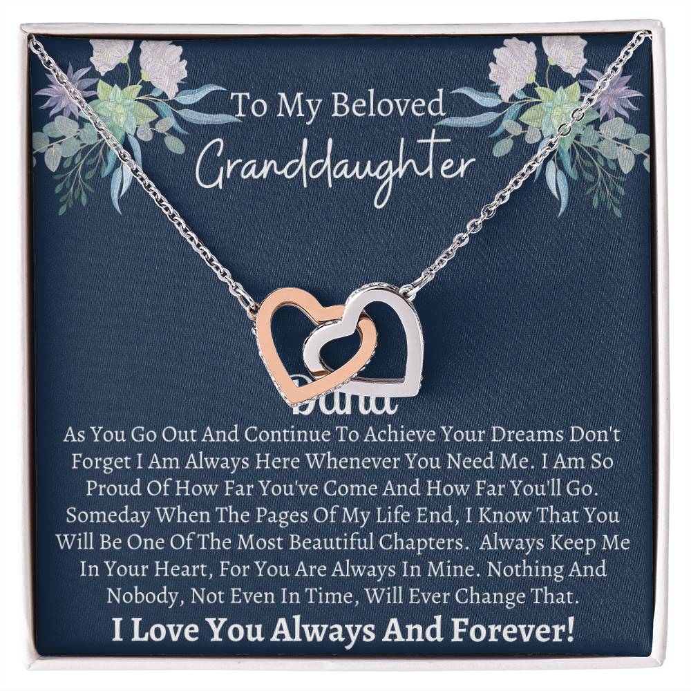 Granddaughter Gift Interlocking Hearts Necklace