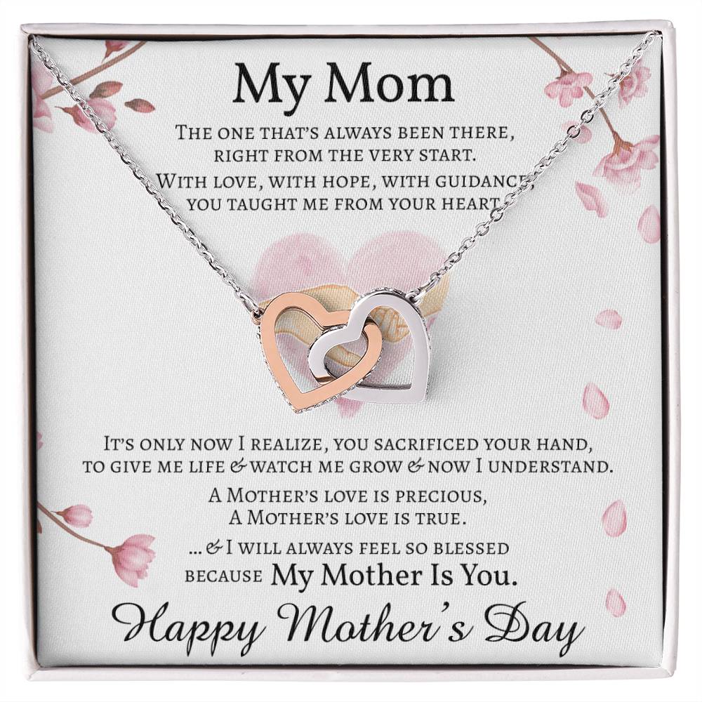 Mother'S Day Gift Necklace Message Card Gift Necklace For Mom Double Hearts Necklace For Mom Interlocking Hearts Necklace