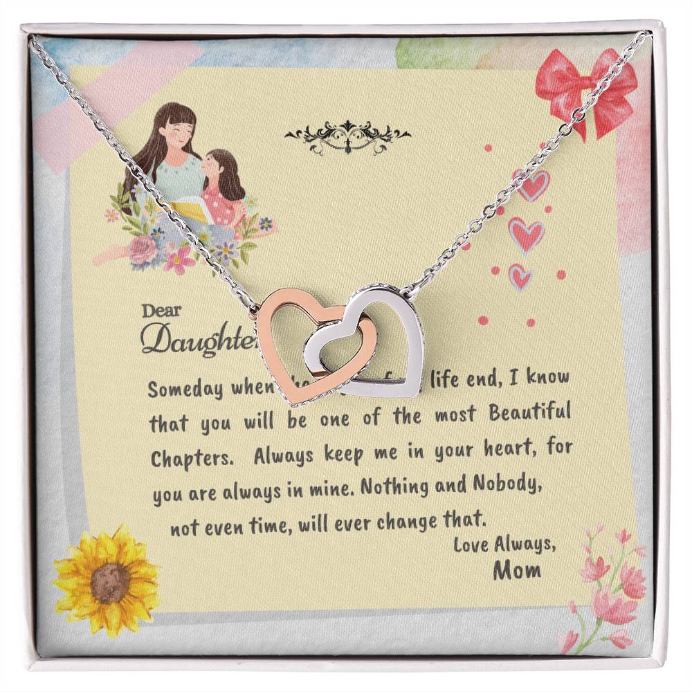 Pages Of My Life Interlocking Love Heart Necklace - Mother Daughter Necklace Interlocking Hearts Necklace