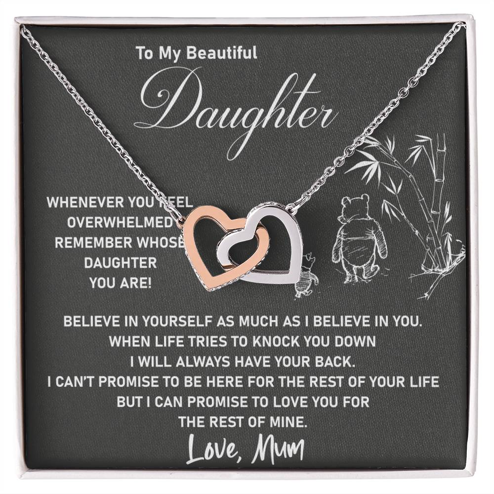 To My Daughter - I Will Love You For The Rest Of Mine - Necklace Interlocking Hearts Necklace