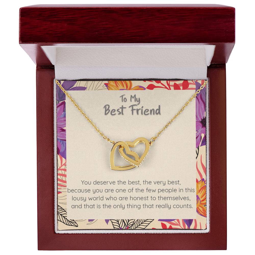 Best Friend Frida Kahlo Quote Inspirational Cz Necklace Interlocking Hearts Necklace