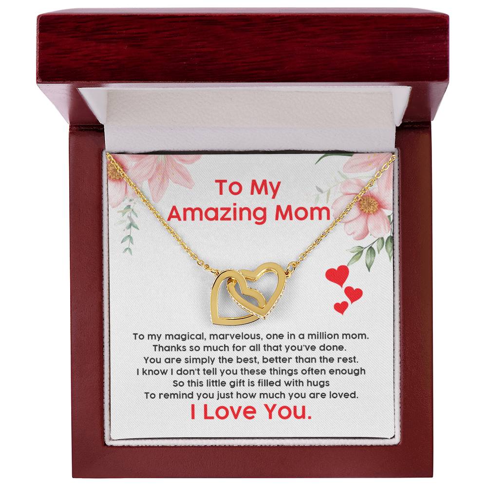 Gift For Mom - Interlocking Hearts Necklace