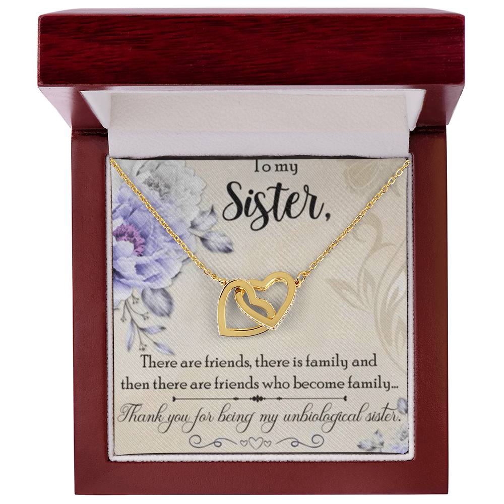 To My Sister Necklace Interlocking Hearts Necklace