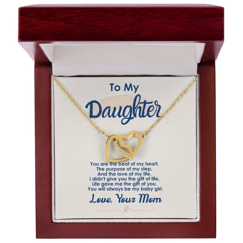 To My Daughter - You'Re The Purpose Of My Step - Necklace Interlocking Hearts Necklace