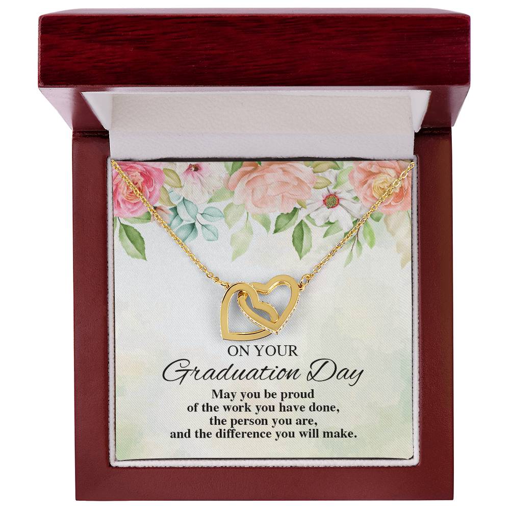 On Your Graduation Necklace Interlocking Hearts Necklace